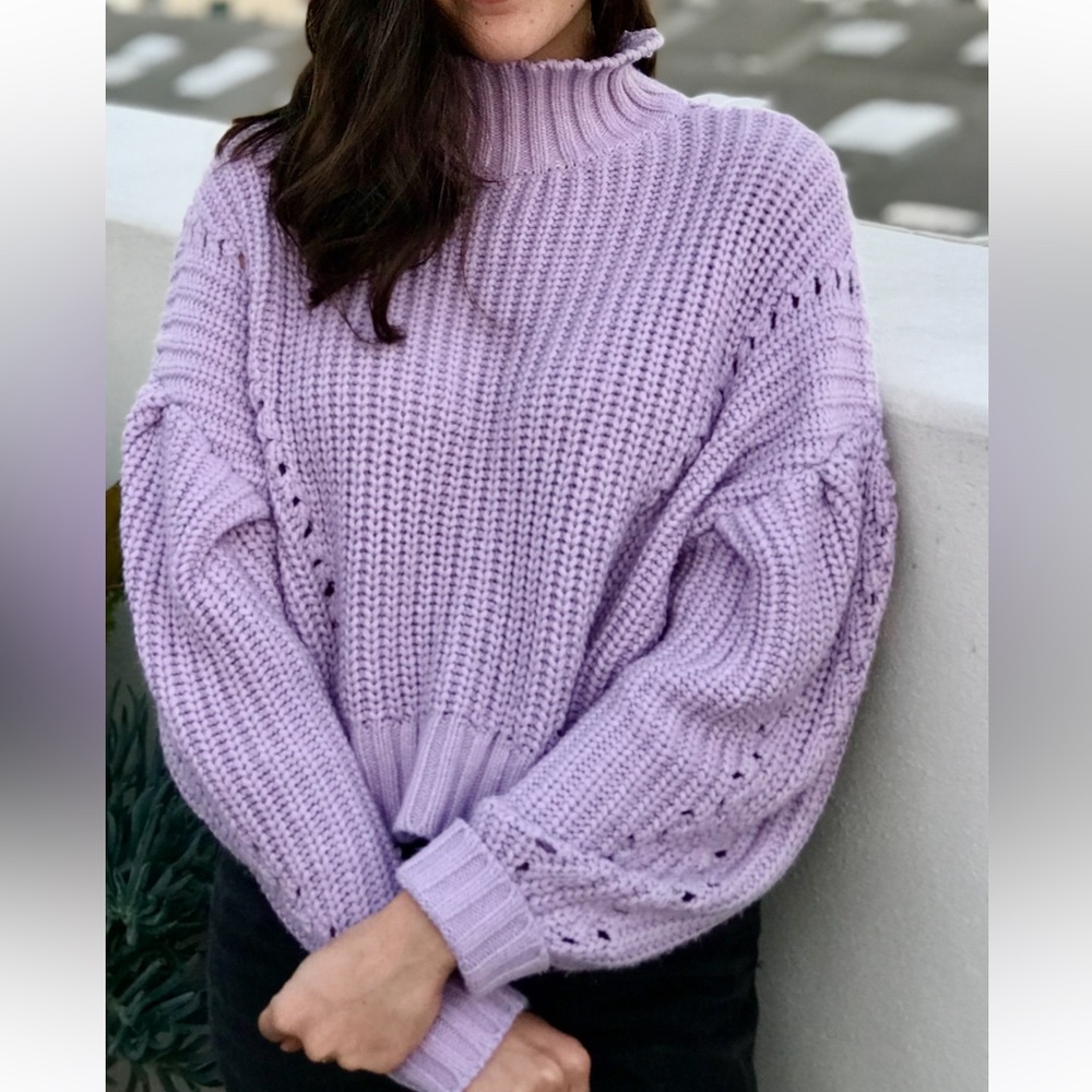 Top Shop Lavender Knit Women's Cropped Sweater Size 4-6US